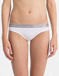 Calvin Klein biele nohavičky so striebornou gumou Bikini Slip - XS