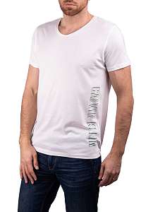 Calvin Klein biele pánske tričko Rounded V Neck Tee