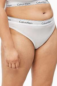 Calvin Klein biele tangá Thong Modern Cotton Plus Size so širokou gumou