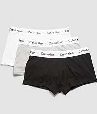 Calvin Klein bielo-sivo-čierne boxerky 3 Pack Low Rise Trunks