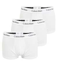 Calvin Klein biely 3 pack boxeriek 3 Pack Lo Rise Trunk s bielou gumou 