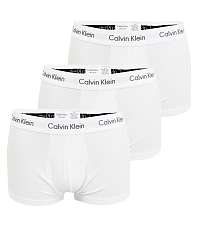 Calvin Klein biely 3 pack boxeriek 3 Pack Lo Rise Trunk s bielou gumou
