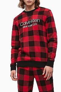 Calvin Klein červené pánska mikina L/S Sweatshirt