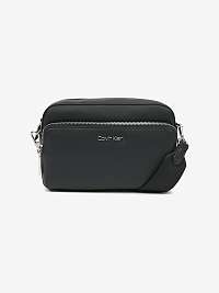 Calvin Klein čierna kožená crossbody kabelka Must Camera