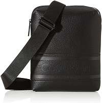 Calvin Klein čierna pánska taška Striped Logo Pu Flat Crossover Black