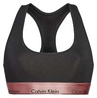 Calvin Klein čierna podprsenka Unlined Bralette Metallic Rose Gold