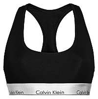 Calvin Klein čierna podprsenka Unlined Bralette Metallic Silver