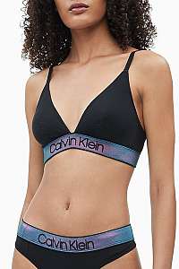 Calvin Klein čierna podprsenka Unlined Bralette s holografickou gumou