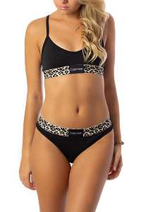 Calvin Klein čierna podprsenka Unlined Bralette s leopardím vzorom
