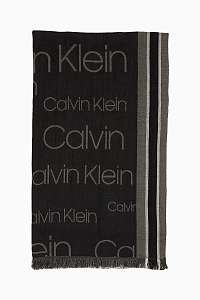 Calvin Klein čierna šatka Woven Runner Logo Scarf Black