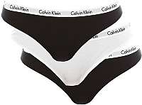 Calvin Klein čierne a biele tangá 3 PACK Rise Trunk