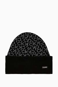 Calvin Klein čierna čiapka Industrial Mono Beanie M Black