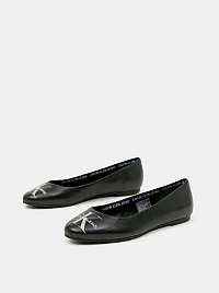 Calvin Klein čierne kožené balerínky Ballerinas Printed