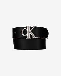 Calvin Klein čierne kožený opasok Reversible Logo