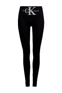 Calvin Klein čierne legíny Jeans Logo High Waist s logom