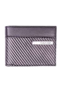 Calvin Klein čierne pánska peňaženka Carbon Leather 5 CC Coin Black