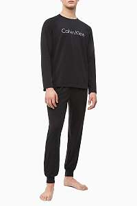 Calvin Klein čierne pánske pyžamo Knit L/S Pant Set