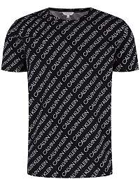 Calvin Klein čierne pánske tričko Crew Tee Logo Print s logom