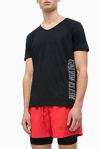 Calvin Klein čierne pánske tričko Rounded V Neck Tee Black
