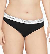 Calvin Klein čierne tangá Thong Modern Cotton Plus Size so širokou gumou