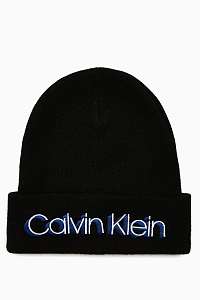 Calvin Klein čierne unisex čiapka Drop Shadow Beanie Black