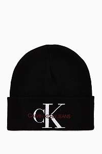 Calvin Klein čierne unisex čiapka J Basic Women Knitted Beanie Black Beauty