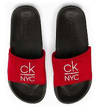 Calvin Klein čierno-červené šľapky Slide