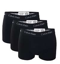 Calvin Klein čierny 3 pack boxeriek 3 Pack Lo Rise Trunk s čiernou gumou