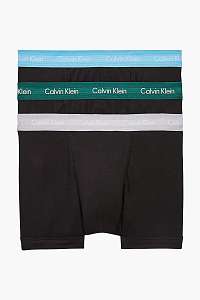 Calvin Klein čierny 3 pack boxeriek Cotton Stretch Black w. Jade Sea/Sky High/Sleek Silver WB