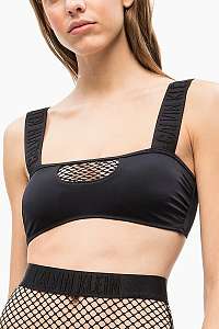 Calvin Klein čierny horný diel plaviek Mesh Bandeau-UW PVH Black