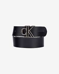 Calvin Klein čierny kožený opasok Outline Mono