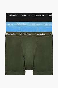 Calvin Klein farebné 3 pack boxeriek Trunk 3PK so striebornou gumou