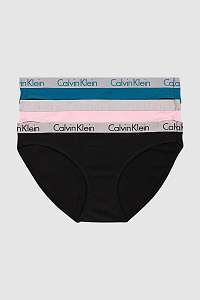 Calvin Klein farebné 3 pack nohavičiek Bikini Turtle Bay/Black/Strawberry Champagne