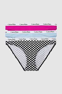 Calvin Klein farebný 3 pack nohavičiek Dot Print/Blue Cantrell/Bright Magenta