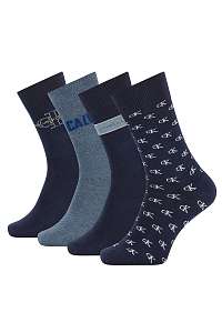 Calvin Klein modré darčekový 4 pack ponožiek Blue Combo