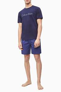 Calvin Klein modré pánske pyžamo L/S Pant Set