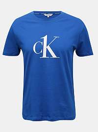 Calvin Klein modré pánske tričko Relaxed Crew Tee