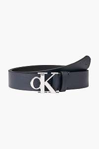 Calvin Klein modré pánsky kožený opasok Mono Plaque Belt