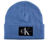 Calvin Klein modré unisex čiapka J Basic Knitted Beanie Lake Blue