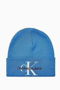 Calvin Klein modré unisex čiapka J Basic Women Knitted Beanie Silver Lake Blue