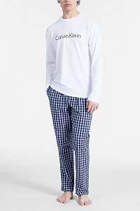 Calvin Klein modro-biele pánske pyžamo L/S Pant Set