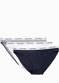 Calvin Klein modro-biely 3 pack nohavičiek Bikini - L