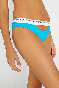 Calvin Klein modrý spodný diel plaviek Classic Bikini Maldive Blue s prestrihom