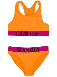 Calvin Klein oranžové dievčenské plavky Bralette Bikini Set