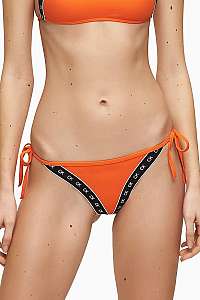 Calvin Klein oranžový spodný diel plaviek Cheeky String Side Tie Vermillion Orange