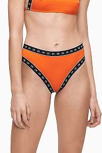 Calvin Klein oranžový spodný diel plaviek High Leg Cheeky Bikini Vermillion Orange
