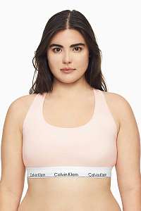 Calvin Klein púdrová športová podprsenka Unlined Bralette Plus Size so širokou gumou