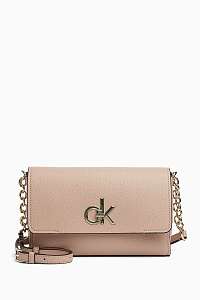 Calvin Klein púdrové crossbody kabelka Re-Lock Flap Xbody Nude