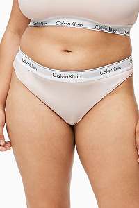 Calvin Klein púdrové tangá Thong Modern Cotton Plus Size so širokou gumou