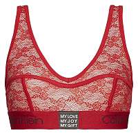 Calvin Klein ružová čipkovaná podprsenka Unlined Bralette
